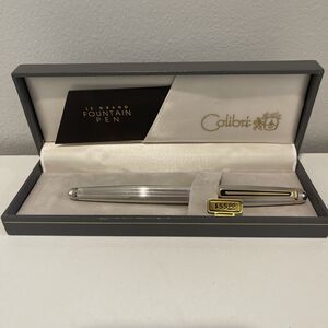 Colibri Le Grand Fountain Pen Silver with Goldtone Accents In Original Box